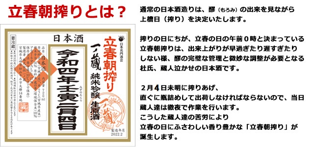 一ノ蔵立春朝搾りご紹介